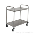 Round Tube Two Tiers Stainless Steel Clearing Trolley